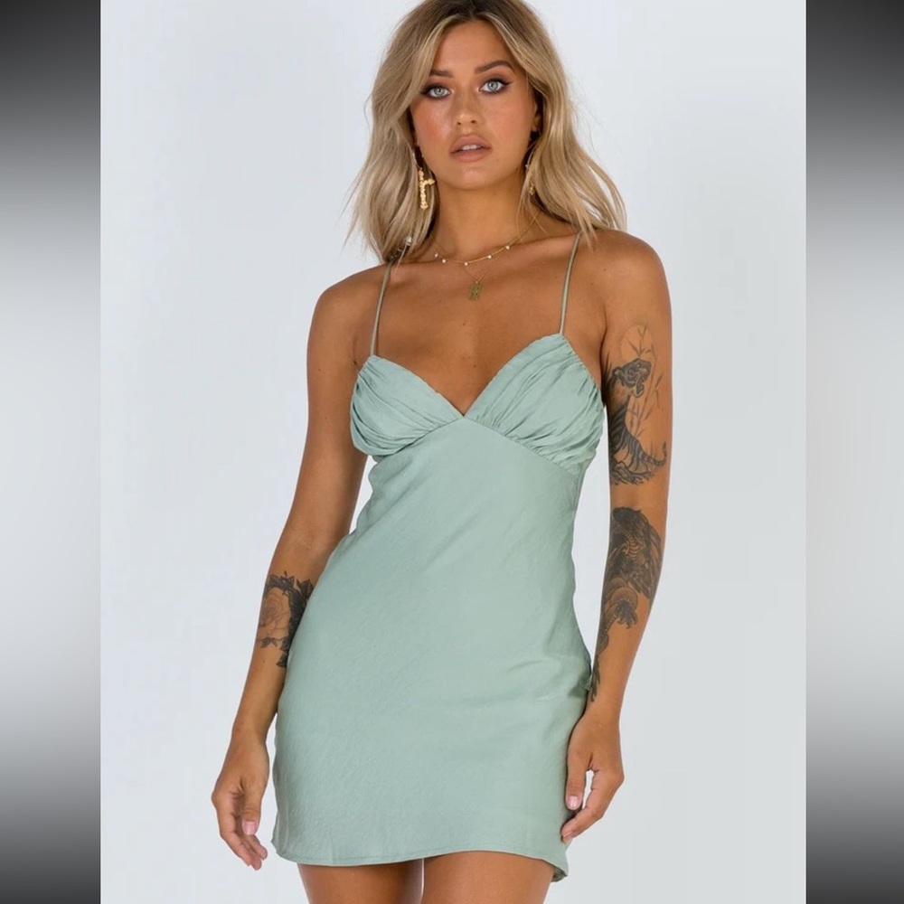 Princess Polly JESSA MINI DRESS SAGE size 4